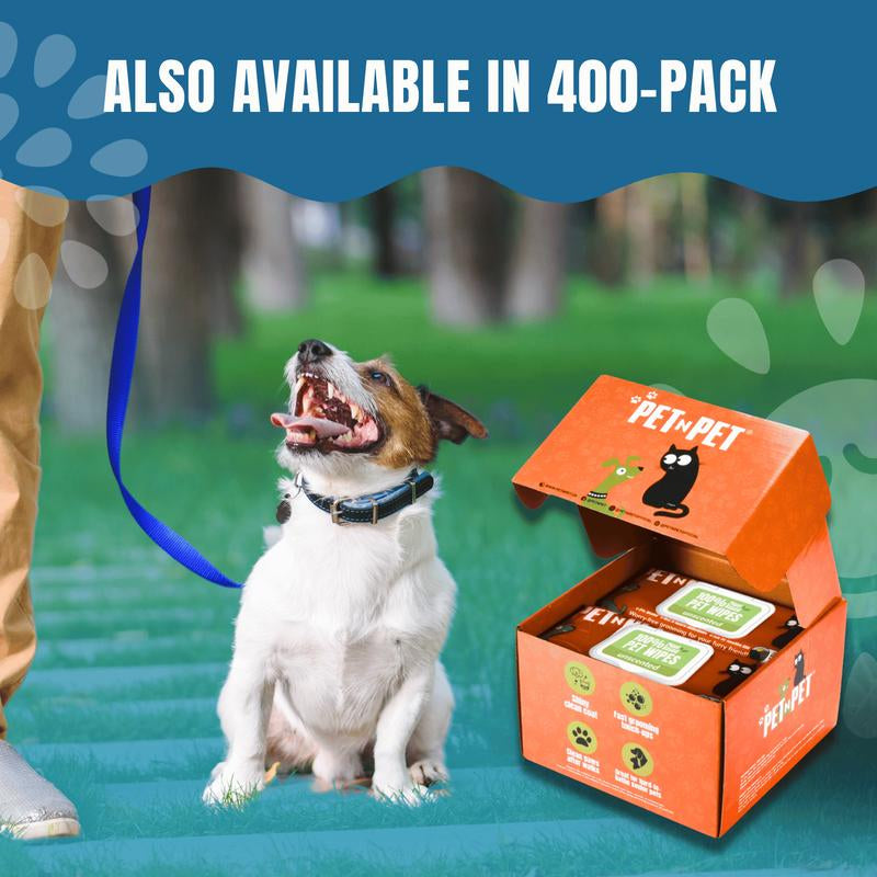 PET N PET 100% Plant-Based Hypoallergenic Dog Wipes, 100 Count, Unscented, Gentle Cleaning for Paws, Face & Butt